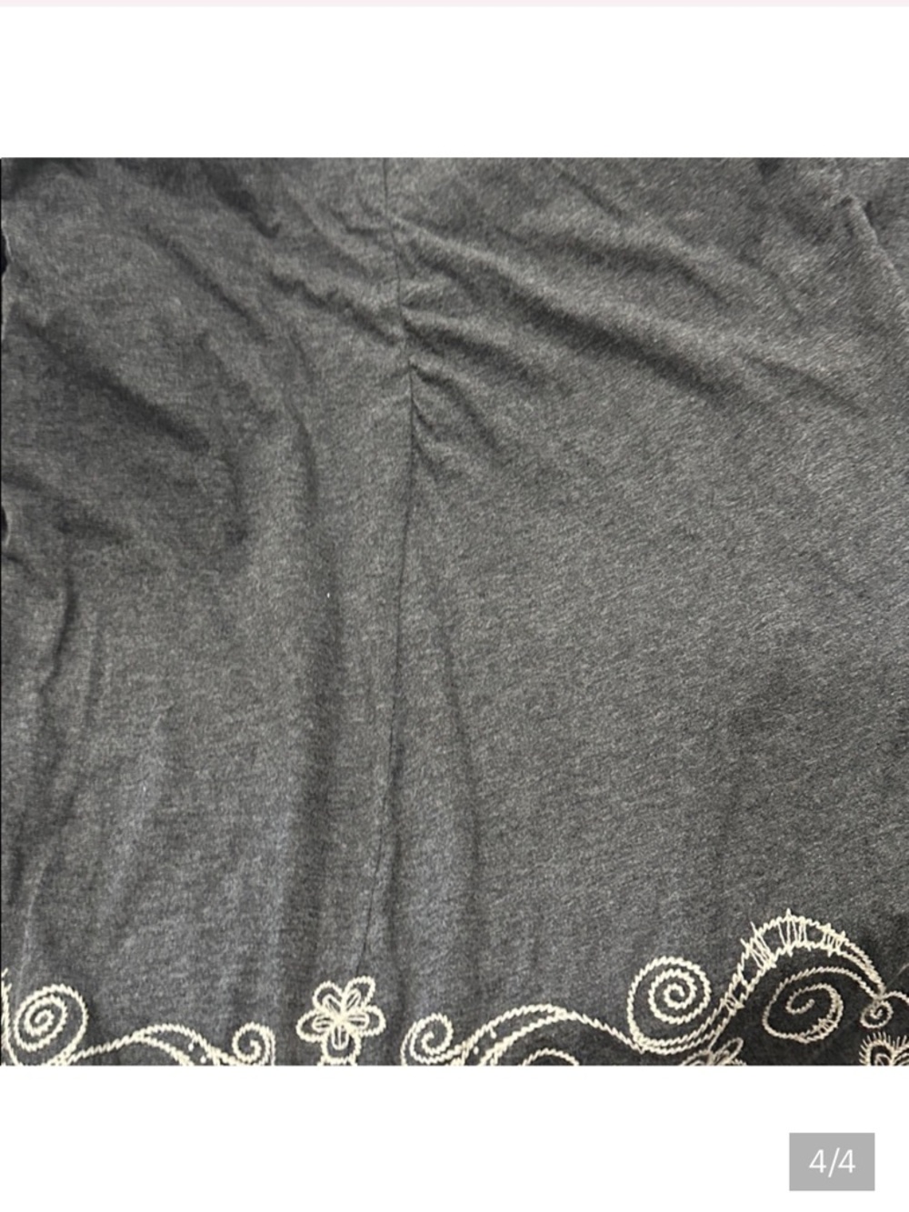 Johnny Was Dark Gray Long Sleeve Embroidered Tunic Dress - Picture 4 of 4